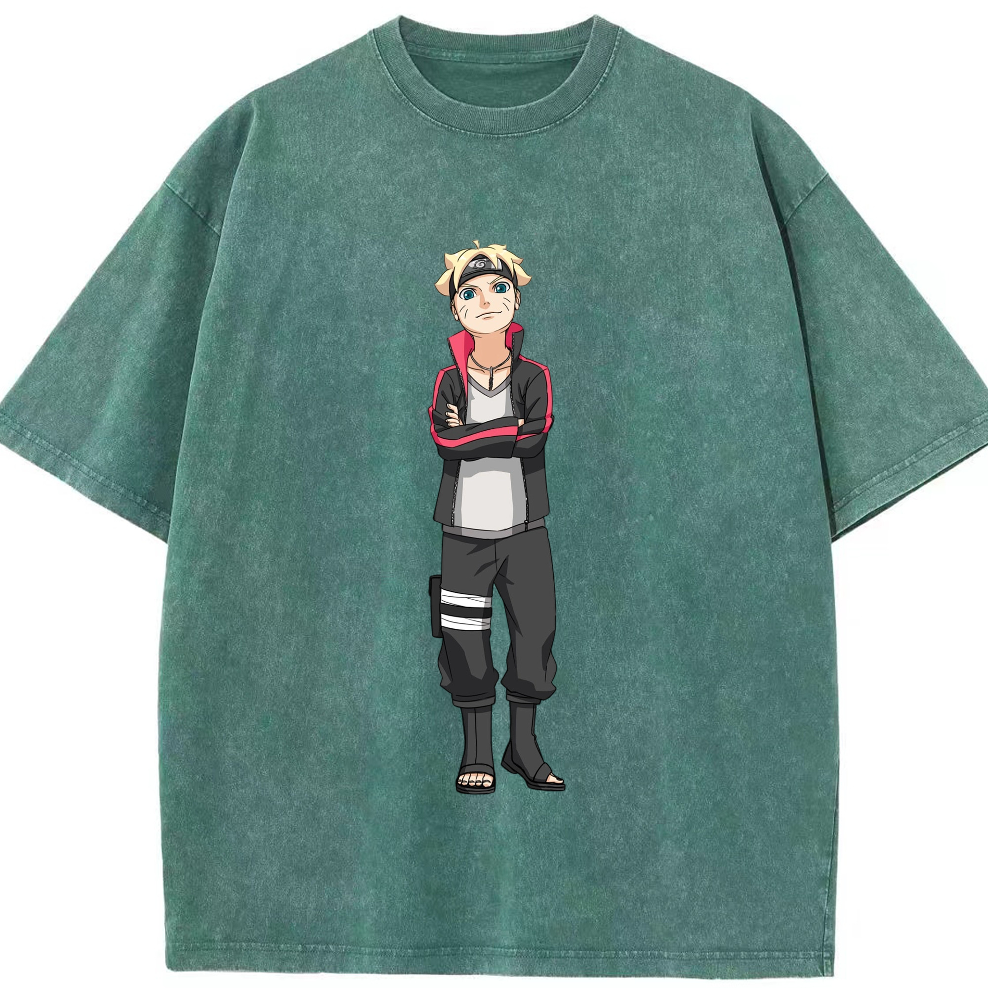 （画像用） NARUTO -ナルト- うずまき ボルト Uzumaki Boruto 綿100% ヴィンテージ風 半袖Tシャツ（フロントプリント）
